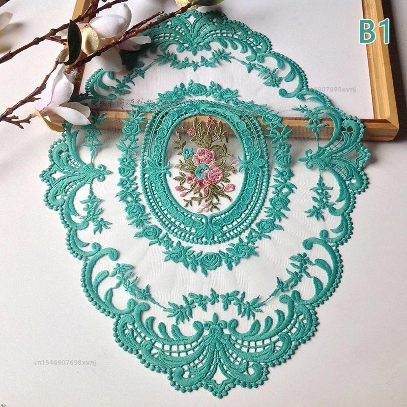 1PC Dinning Table Cover Embroidered Table Cloth Elegant Round Lace Tablecloth Coffee Coasters Napkin Party Wedding Decoration