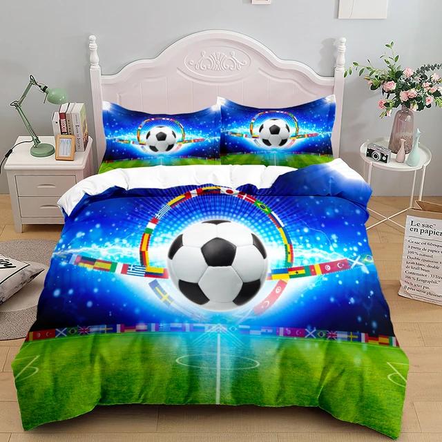 Football Duvet Cover Set 3D Soccer Printed Boys Teens Bedding Set Sports Theme Double Queen King Size 2/3pcs Comforter Cover