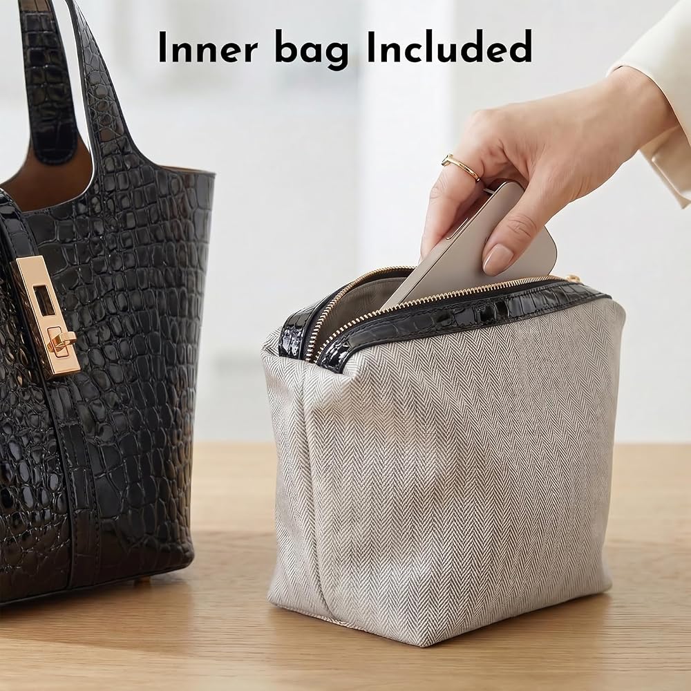 LANGING Handbag, Women's Tote Bag, Large Capacity, Popular, Commuter Bag, Eco-Leather, Synthetic