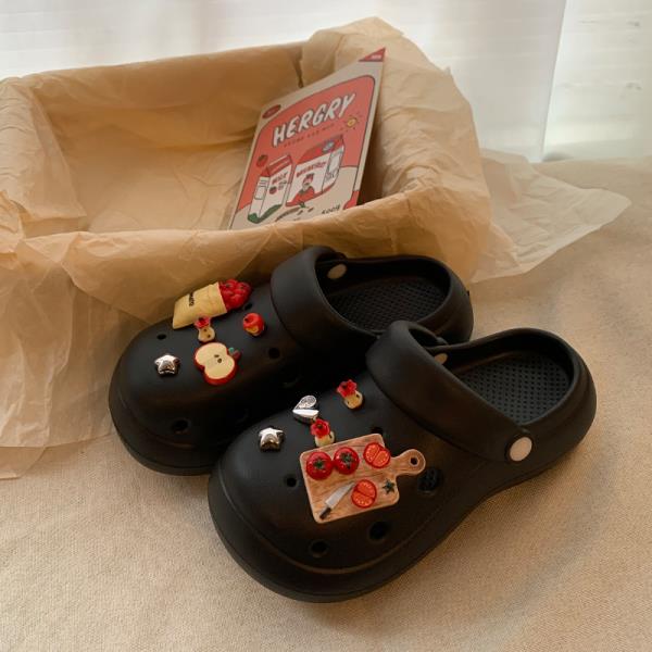 

Модные тапочки Женская летняя обувь Платформа Шлепанцы Закрытый носок Модные сланцы Женские Пляжные пантофли Плоские Роскошные сабо 2025 Тапочки Женские 35