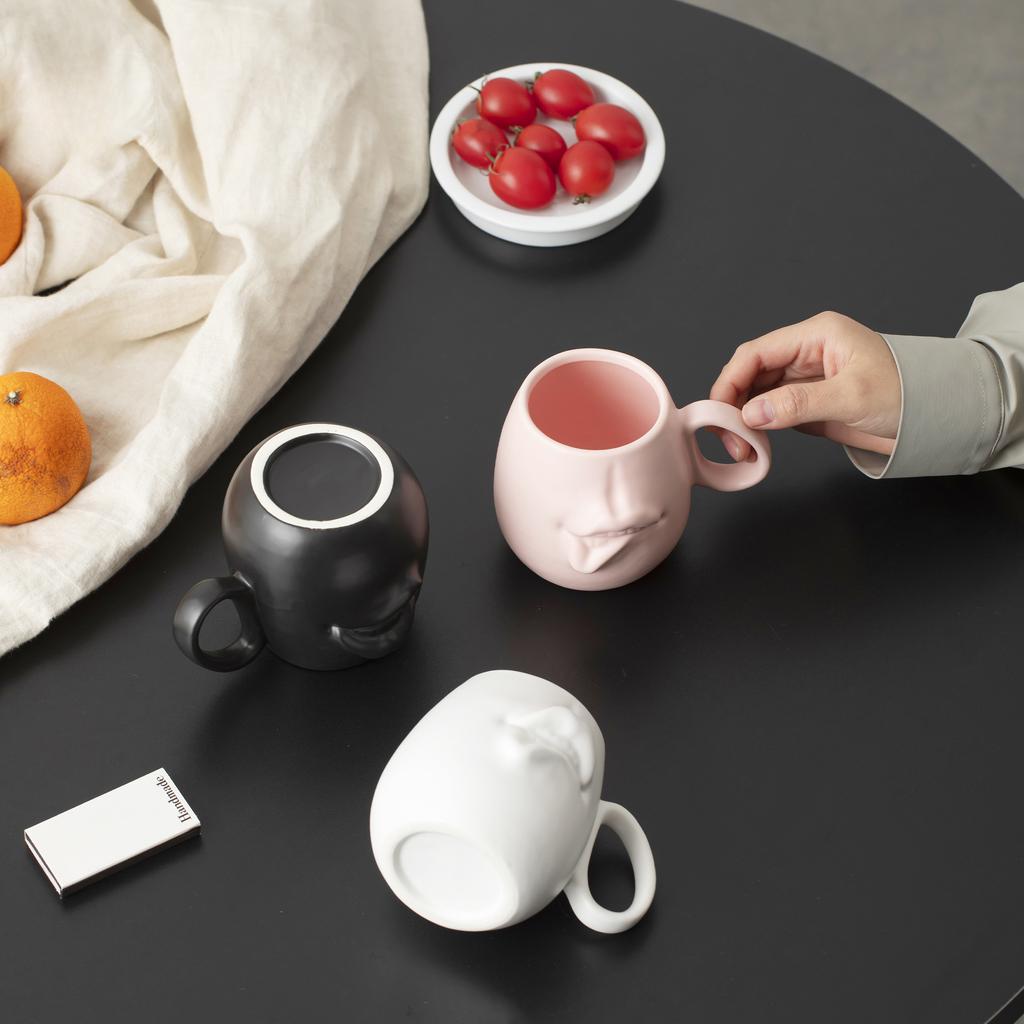 Ceramics Lip Water Cup Creative Ceramic Mug Afternoon Tea Coffee Cup Breakfast Milk Cup Household Drinking Set Halloween Gift