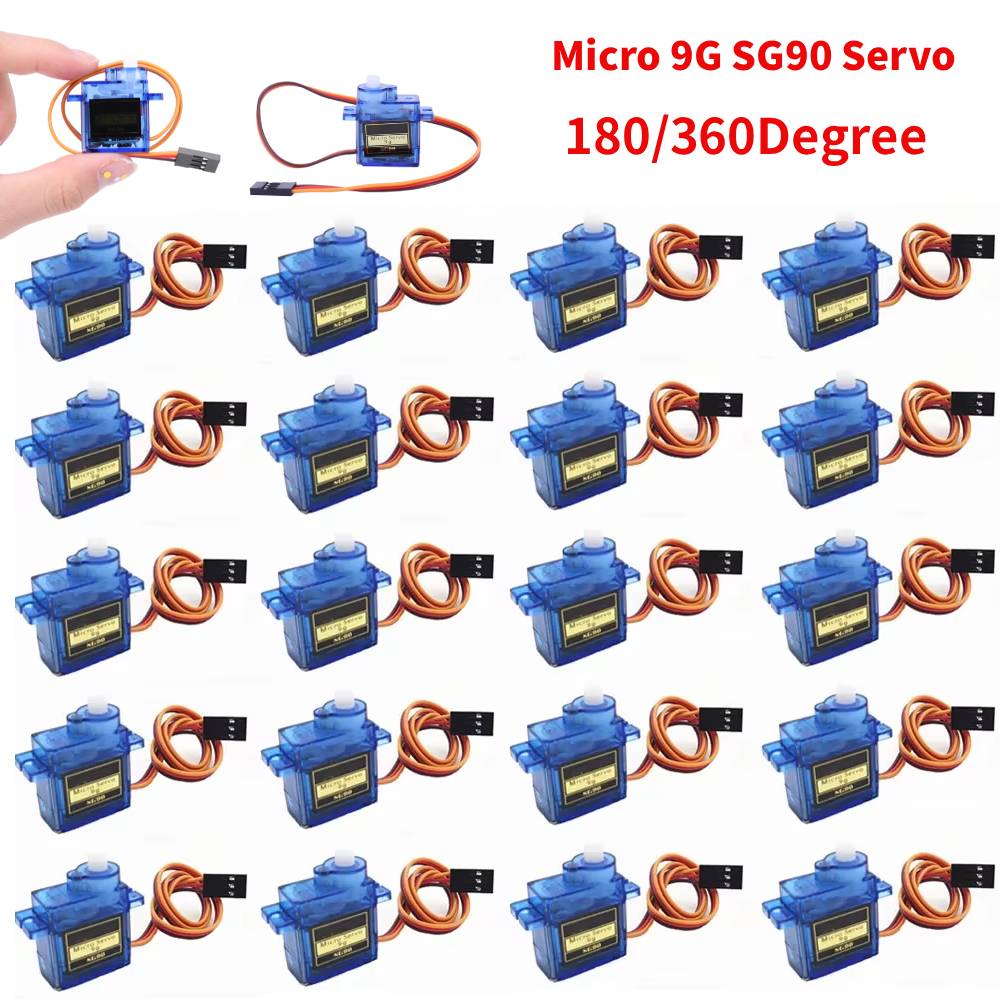 SG90 9G Micro Digital Servo Motor Fixed-Wing Servo Motor Controls 180/360 Degrees for Airplane Aeroplane Helicopter