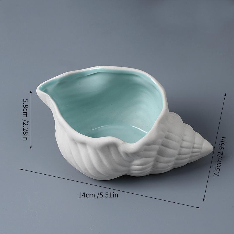 

Blue Conch Storage Shell Ceramic Tray Ocean Crafts Ornament Home Decoration Room Key Jewelry Organizer Decorative Tray Starfish as shown