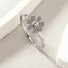 New Fashion Titanium Steel Ring Niche Welding Small Daisy Flower Index Finger Ring Stainless Steel Jewelry