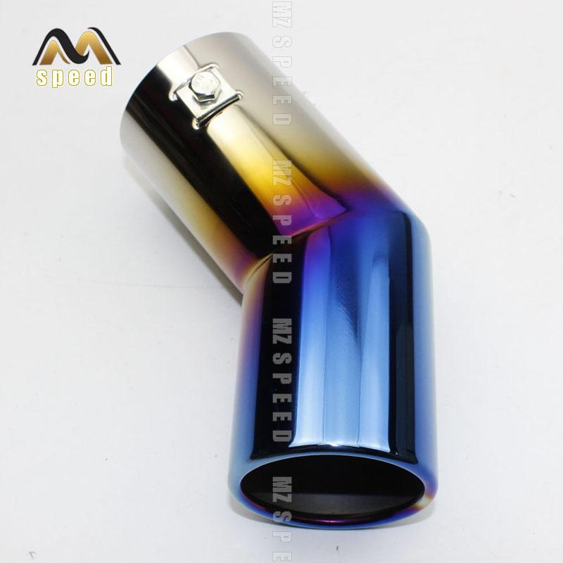 Universal Car Rear Round Exhaust Pipe Tail Muffler Tip Chrome Stainless Steel Automobile Muffler Tip Replacement For Auto Acce L-02