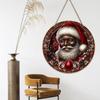 Black Santa Claus Wooden Door Hanging Christmas Decoration