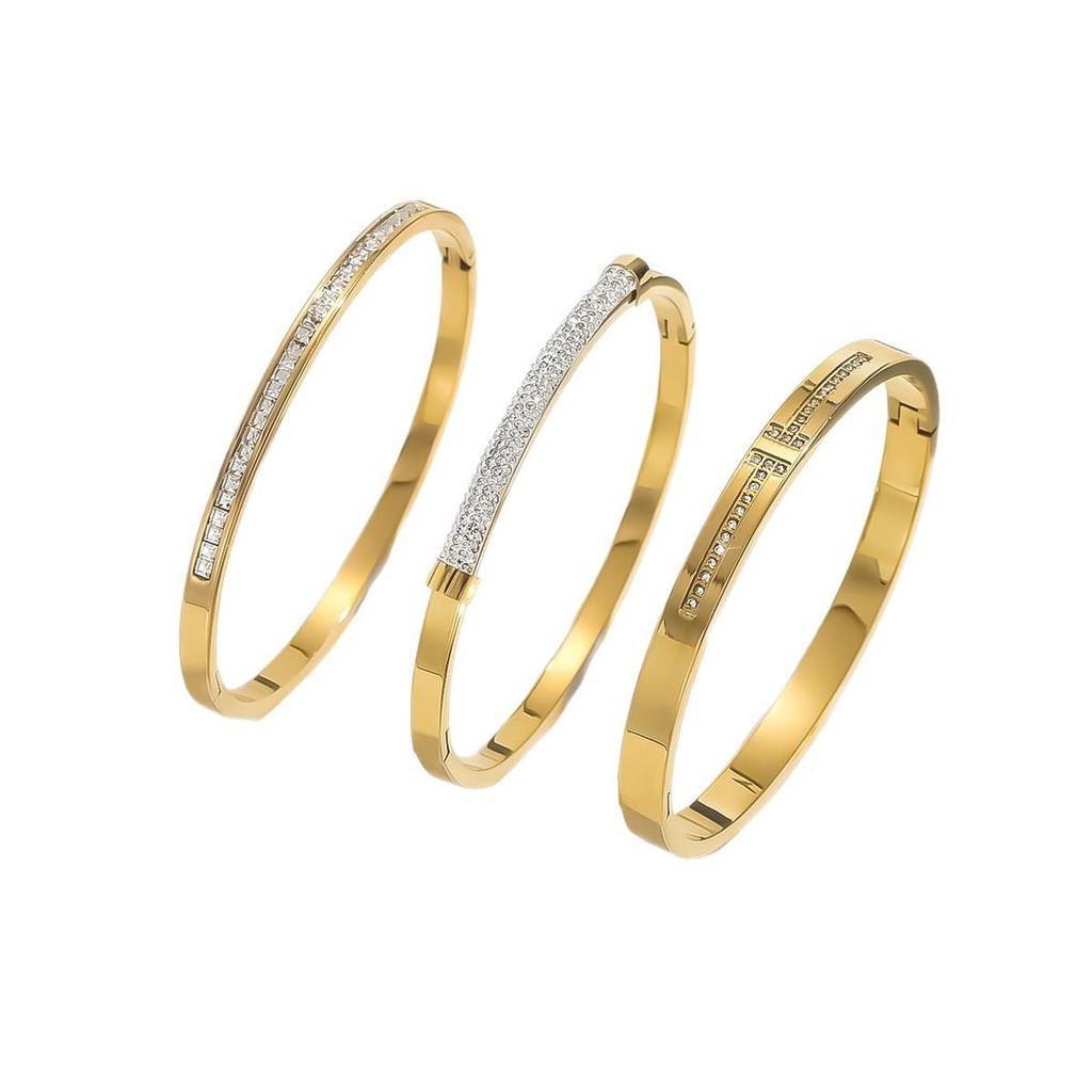 Nicht verblassendes vergoldetes Titanstahl-Armband für Damen - Exquisiter europäischer und amerikanischer Stil