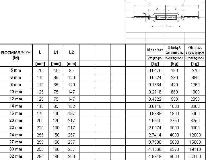 TURNBUCKLE SCREW PIN-PIN 8MM - SRZ 8