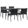 5-Cz. Gartenmöbel-Set mit Kissen, Polyrattan und Stahl