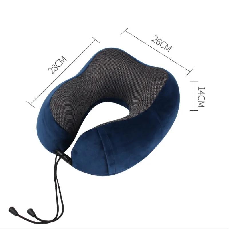Cationic Travel Neck Pillow Slow Rebound Memory Foam U-shaped Pillow Comfortable Soft Car and Airplane Neck Pillow Office Nap