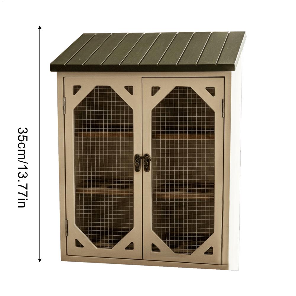 

Chicken Egg Holder Farmhouse Storage Organizer Cabinet with Double Doors Egg Storage Box with Wire Mesh Window for Home Kitchen