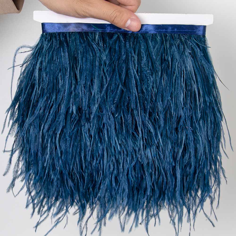 1Meter Red Ostrich Feathers Trim on Tape Ribbon Fringe 8-10cm Fabric Skirt Sewing Trimmings Feather Dress Clothes Decoration