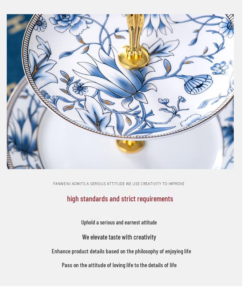 European Style Ceramic Dim Sum and Snack Cake Stand