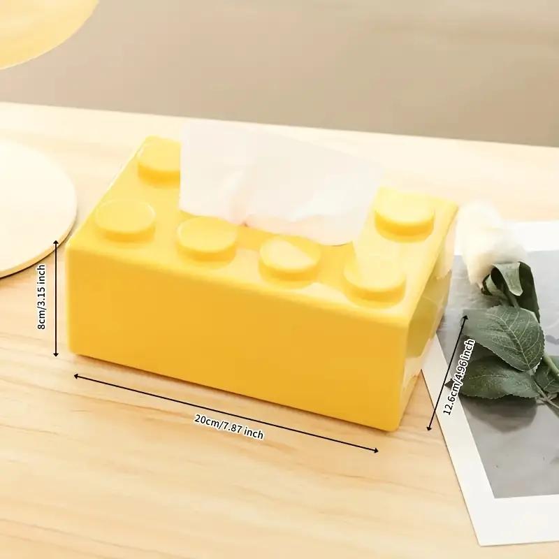 Creative Building Blocks Tissue Box Multi-Functional Household Napkin Storage Box Living Room Coffee Table Ornaments Storage Box