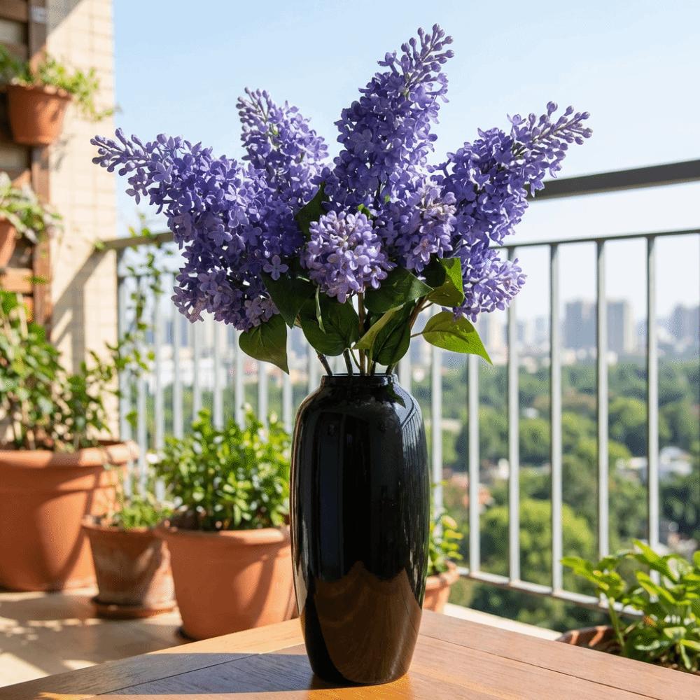 Lifelike Artificial Lilac Branch Long Branch Faux Flower Silk Simulation Flower  Photography Prop