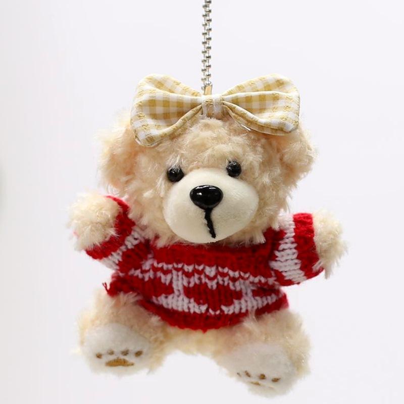 Plush Toy Pendant Cute Sweater Bear Keychain Doll Grab Machine Doll Bag Hanging Ornament Event Gift