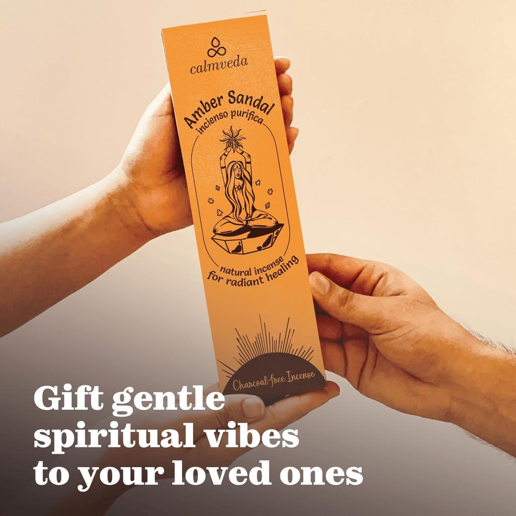 Sandalwood Amber Incense Sticks Resin - 40+ Sticks, 9 Inch
