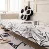 Black Wave Edge Sofa Cushion Chenille Sofa Cushion  Winter Summer Printed Pattern Wrapped Sofas Towel Dust-proof  Wear-resistant