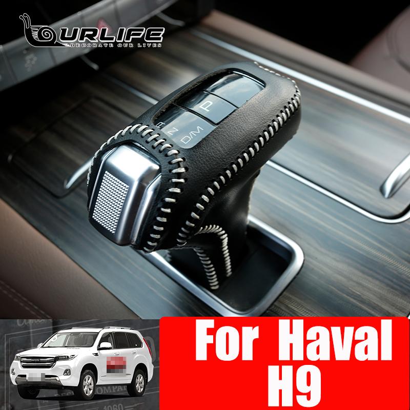 Para Haval H9 2017-2022 Capa de couro para manopla de câmbio de carro, acessórios para decoração de estilo de carro