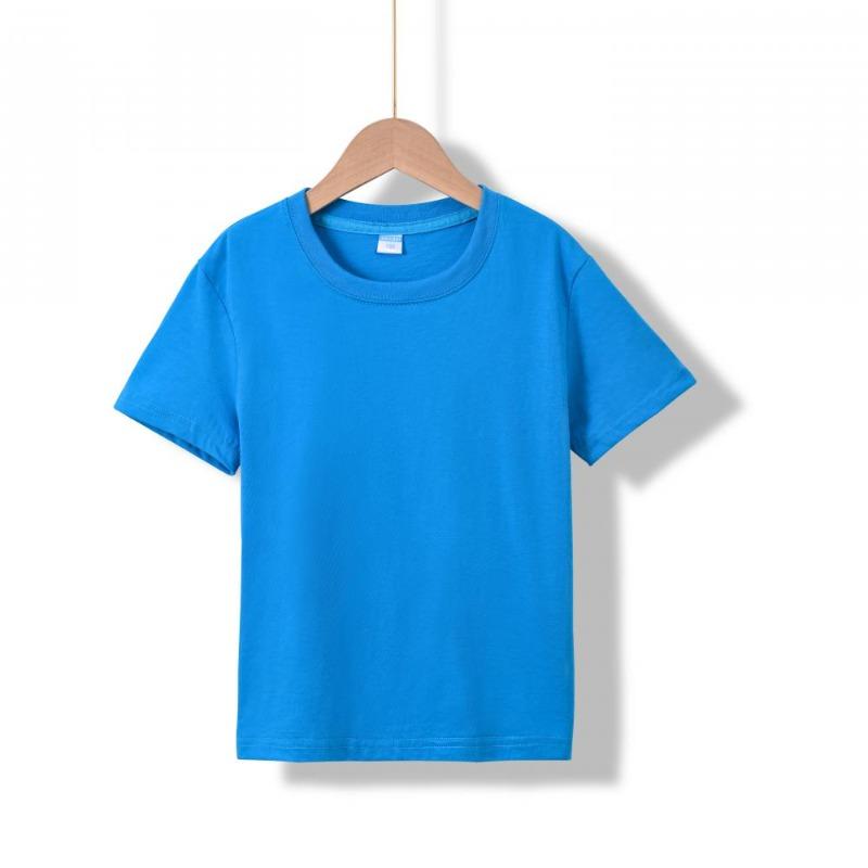 2026 Summer New Round Neck 100% Cotton Short Sleeve Boys' Casual Short Sleeve Round Neck T-shirt 17 colors