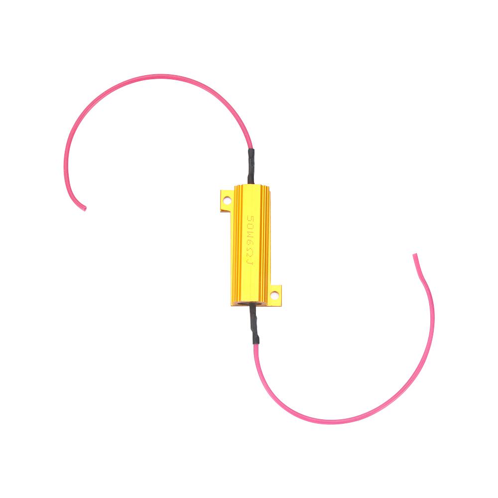 50W 6 Ohm Load Resistor LED Error Wiring Resistance Headlight Load Resistor Turn Signal Fog Lamps Decode Auto Interior Cable