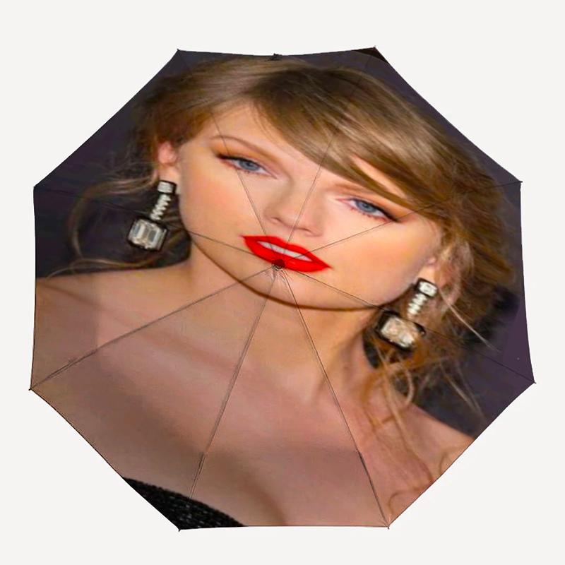 Taylor-Thema Automatischer Regenschirm, Leicht & Tragbar, 8 Speichen, Perfekt für Reisen im Freien, Geburtstage, Weihnachten, Geschenke.