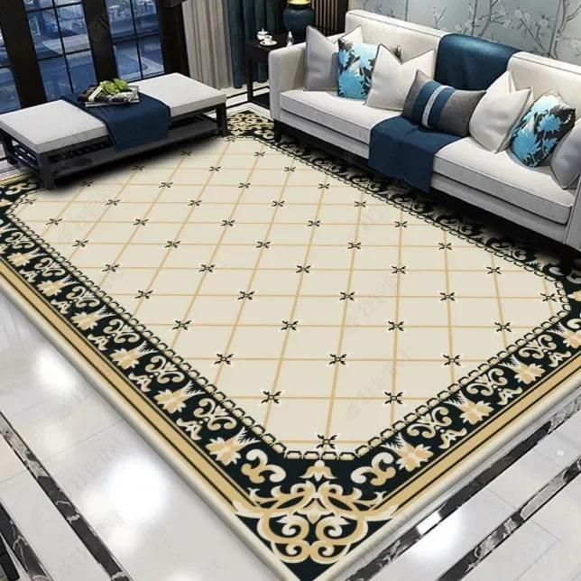 Chinese Style Simple Household Mat Soft Luxury Carpet for Living Room Non-slip Bedroom Modern Luxury Decoration Tapetes Area Rug