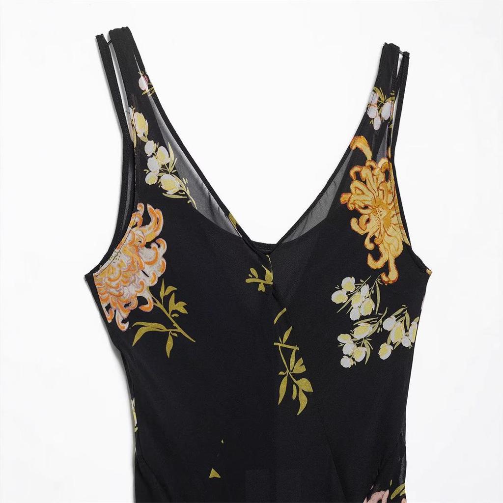 Women's Printed Slimming Casual Spaghetti Strap Dress