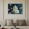 1pc Elegant Pearl Lotus Buddha Tapestry - Polyester Fabric, Machine Washable, Suitable for Living Room, Bedroom, Office