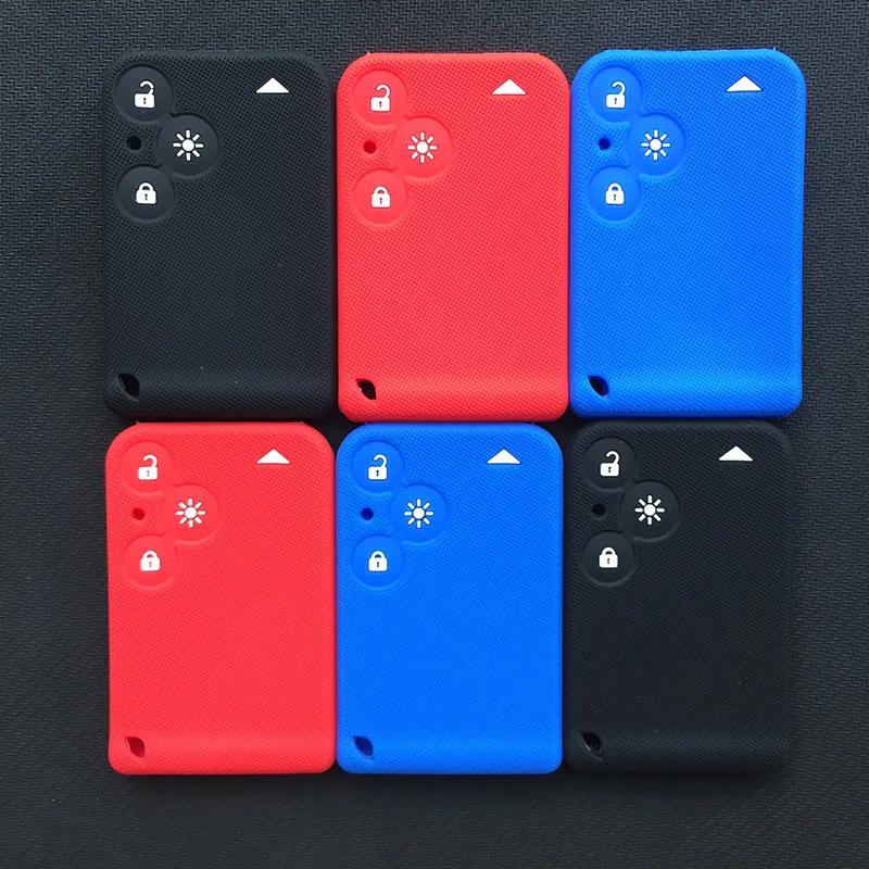 Silicone Car Key Cover Set for Renault Laguna Espace AVC CLE Card Remote Key Holder Protector Key Case