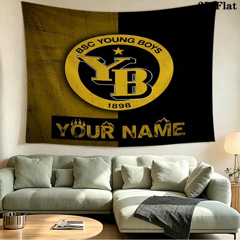 Custom Name BSC Young Boys Printed Tapestry – Wall Hanging for Bedrooms, Dorms, and Home Decor