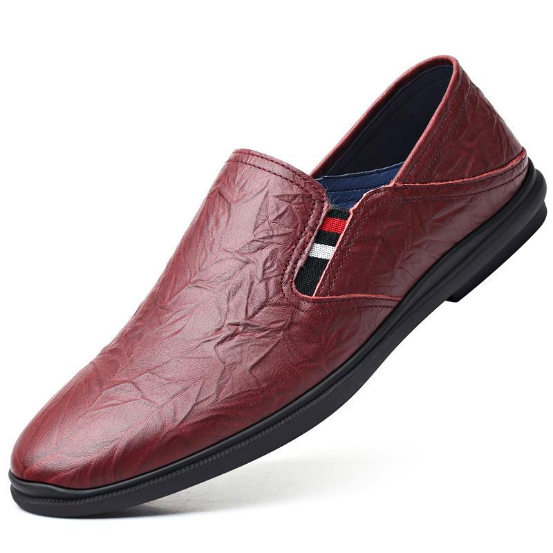 

Летний большой размер осенние мужские повседневные туфли из коровьей кожи с трещинами молнии, ленивые туфли-дуду на одной педали, двойного назначения, полушлепанцы, мужские туфли 46 темно-коричневого