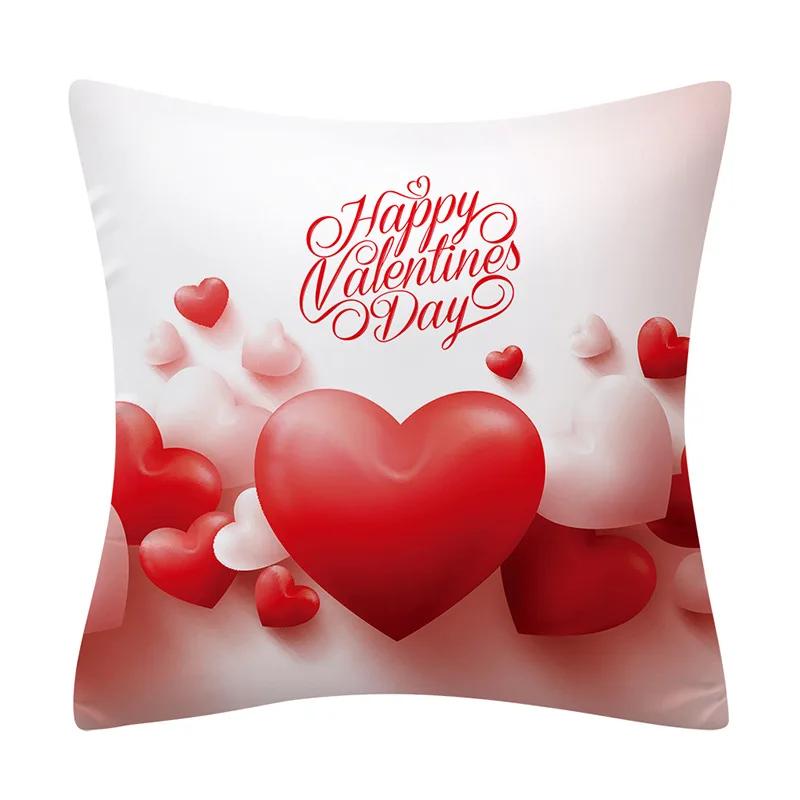 New Pink Red Lover Pillowcase Love Heart Balloon Cushion Cover Modern Nordic Simple White Sofa Bed Throw Pillows Decor Home