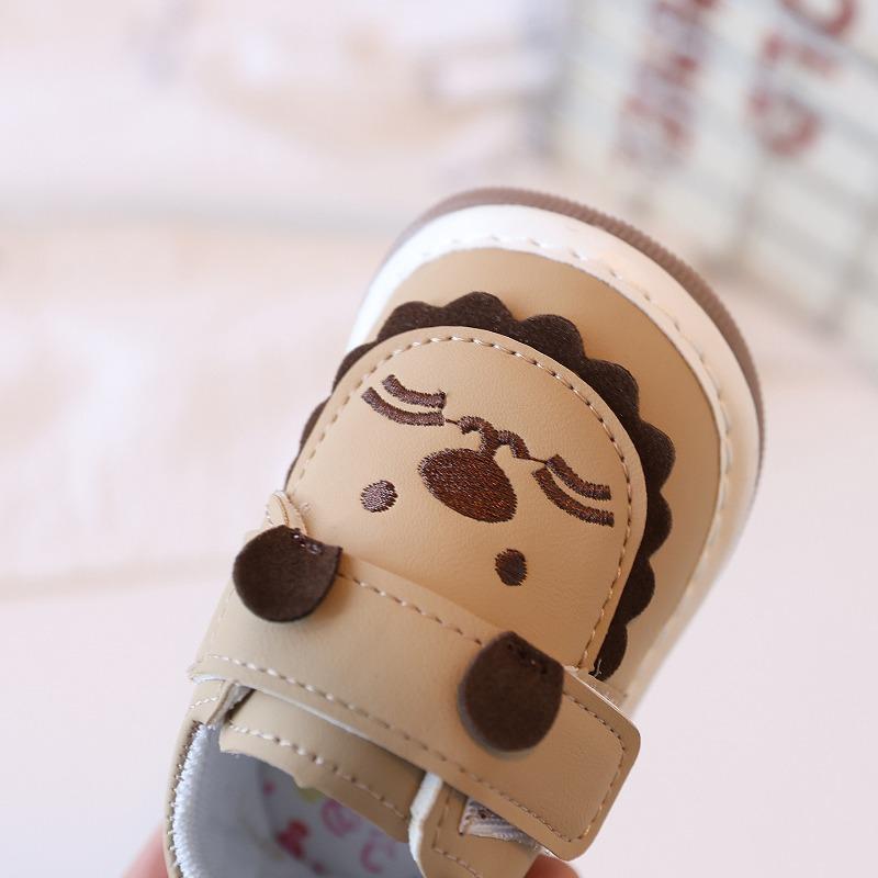 First Walker Shoes for 0-2 Year Olds Unisex Soft-Soled Infant Cartoon Squeaky Shoes Animal Print Casual Shoes
