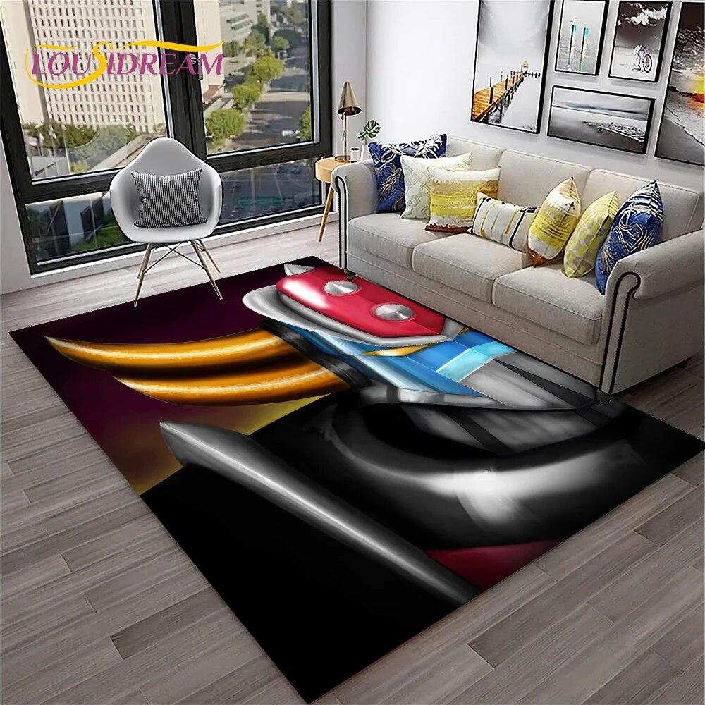 3D Cartoon UFO Robot Grendizer Anime Carpet Rug for Home Living Room Bedroom Sofa Doormat Decor,kids Area Rug Non-slip Floor Mat