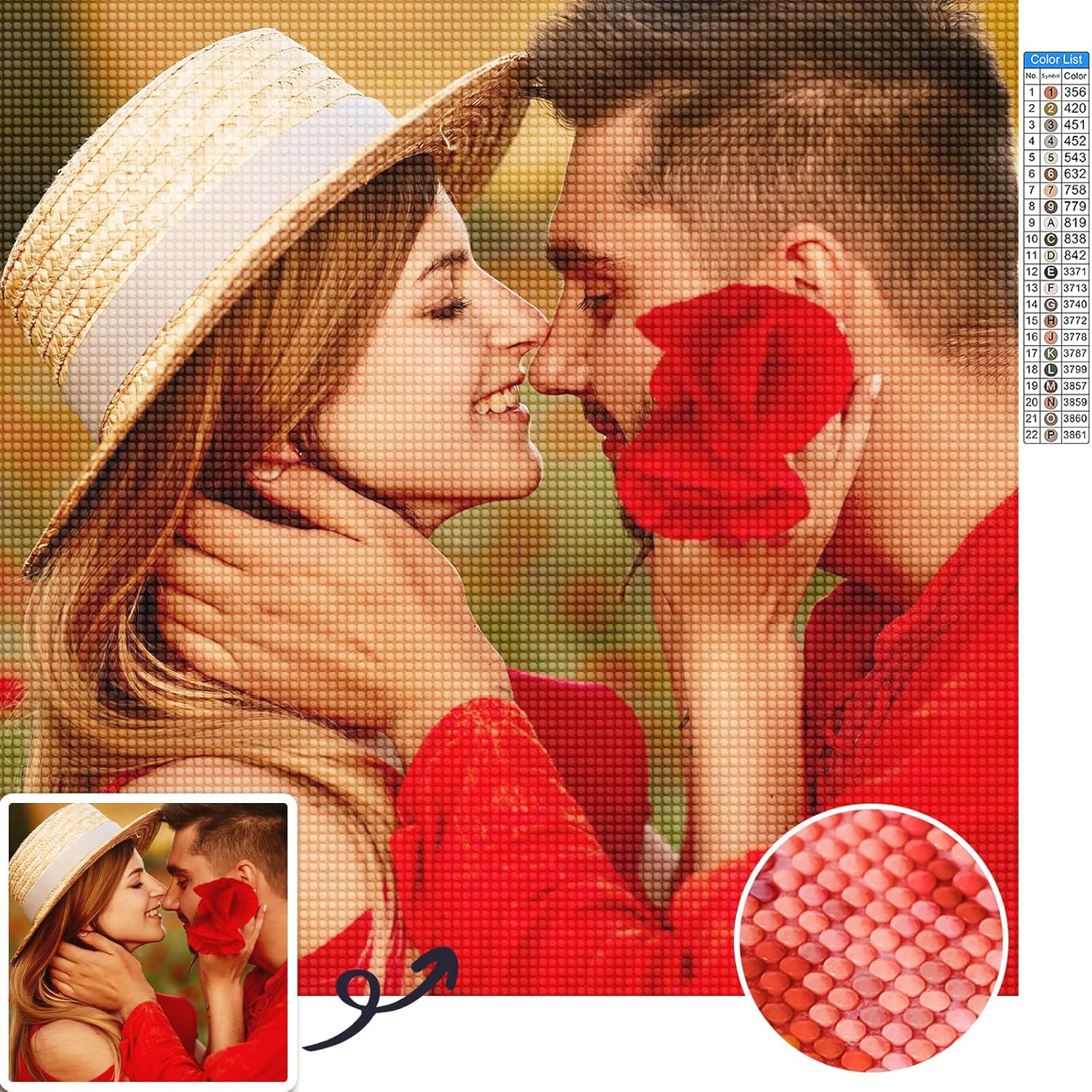 

Алмазная мозаика на заказ для влюбленной пары, взрослых, персонализированная, собственная алмазная мозаика, семья 50x50
