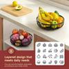 2 Tier Large Fruit Basket for Kitchen Counter with 2 Banana Hangers, Metal Stackable Fruit Bowl for Kitchen Counter for Bread