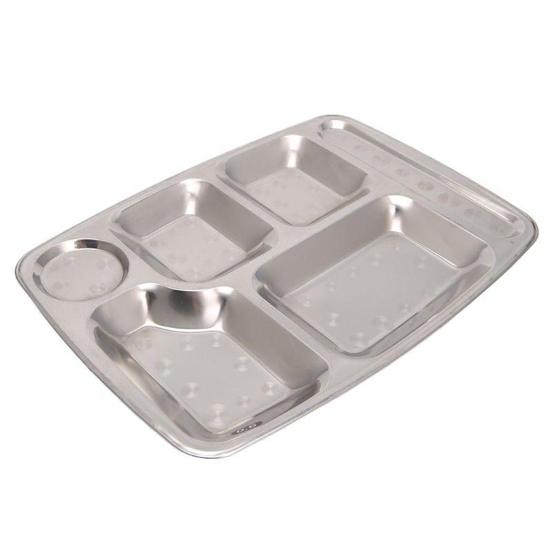 Stainless Steel Food Tray with Individual Compartments for Kids and Adults