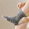 Womens Winter Faux Wool Ribbed Knit Crew Socks Thick Warm Thermal Casual Floor Slipper Socks Hosiery for Cold Weather