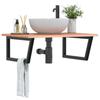 VidaXL Wall-mounted Vanity Shelf Steel and Solid Oak Wood 3302647