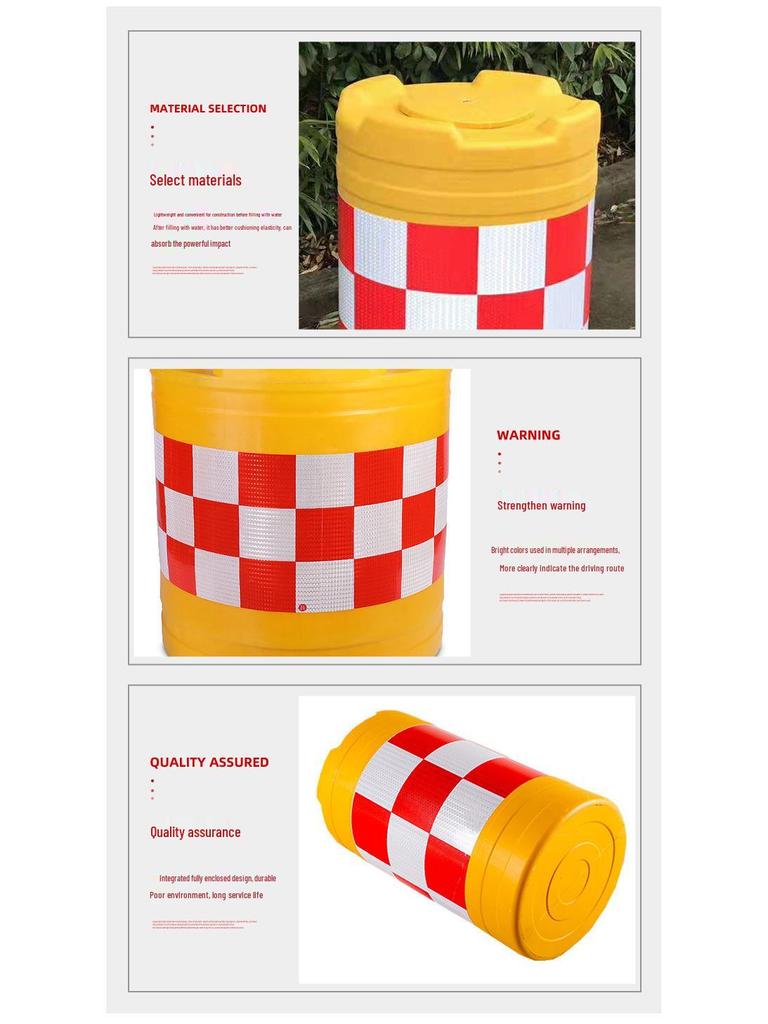 Reflective Plastic Anti-Collision Barrel for Highway Intersections and Toll Stations