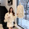 Gentle Snowflake Knit Set: Stylish White Sweater & Skirt for Autumn/Winter