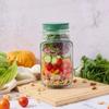 Salad Jar,Mason Jar Salad Container With Side Opening, Dressing Bowl, Sauce Compartments, Microwave-Safe, Freezer And Dishwasher
