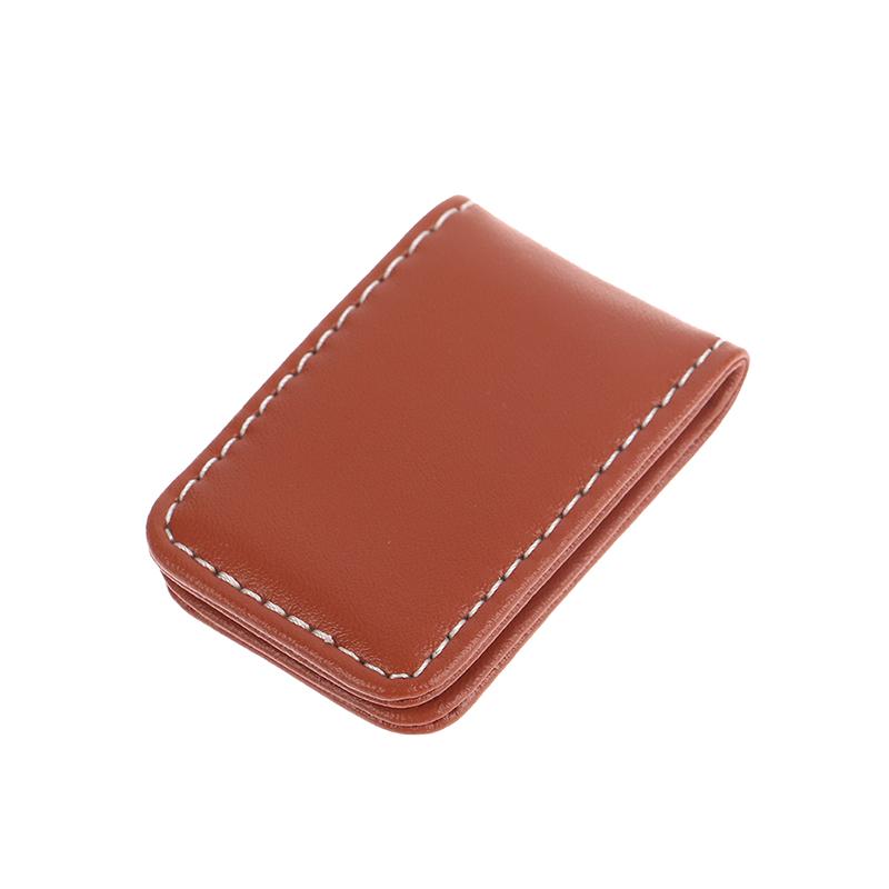 1Pc Money Clip Wallet Slim Men Women Vintage Strong Magnet Money Clip Cow Pu Leather Pocket Clamp Credit Card Cash Wallet