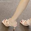 Fashion Designer New Women High Heels Slippers Square Toe Heeled Shoes Fashion Sandals Summer 2025 Sexy Dress Party Woman Brand Pumps