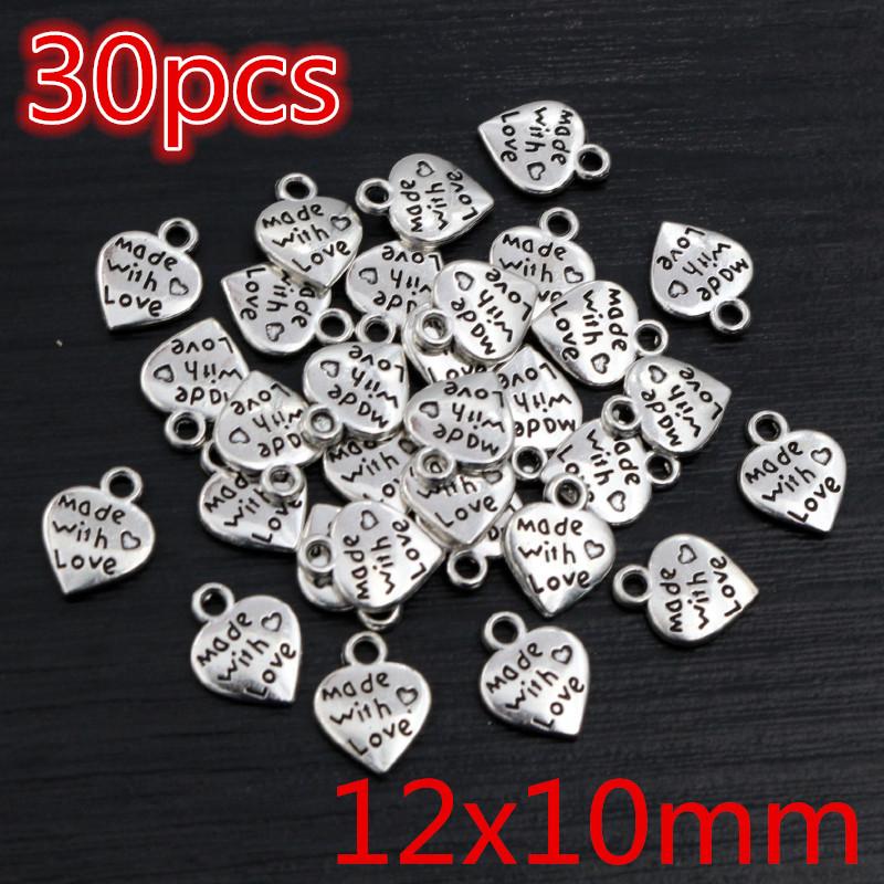 New Fashion Antique Silver Plated Bronze Heart Chrams Metal Alloy Pendant Charms for DIY Neckalce Jewelry Making Findings