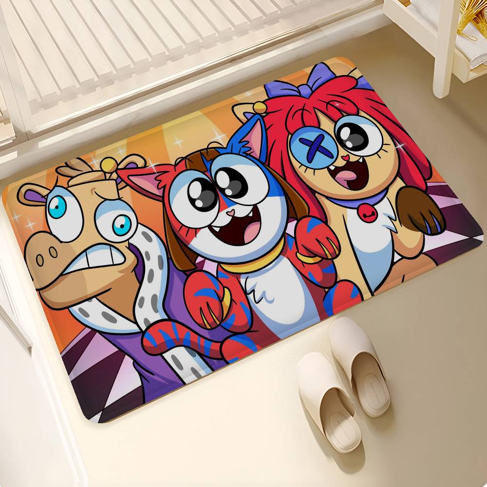 T-the A-amazing D-digital Circus Room Mats Anti-slip Absorb Water Long Strip Cushion Bedroon Mat Welcome Doormat