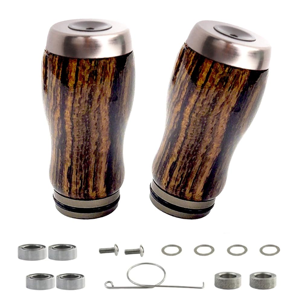 VISPREA Wooden Knob 2pcs Power Reel Handle Knob Shimano Daiwa Sandalwood Karin Wood Fishing Reel Handle Ball Applicable Bait Reel Spinning Reel