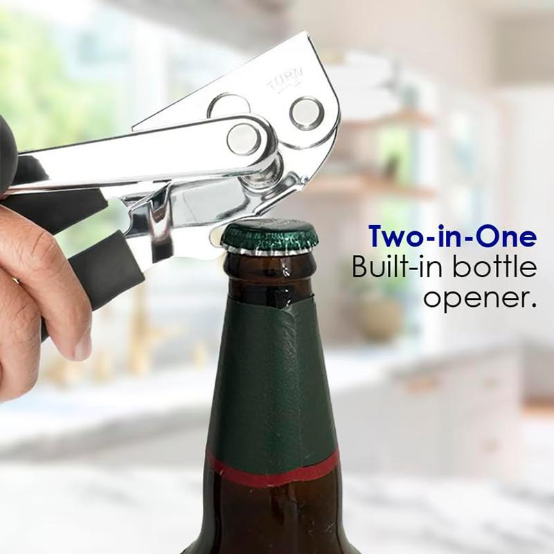 Commercial Can Opener Hand Crank Can Opener Manual Heavy Duty with Comfortable Extra-Long Handles Oversized Knob