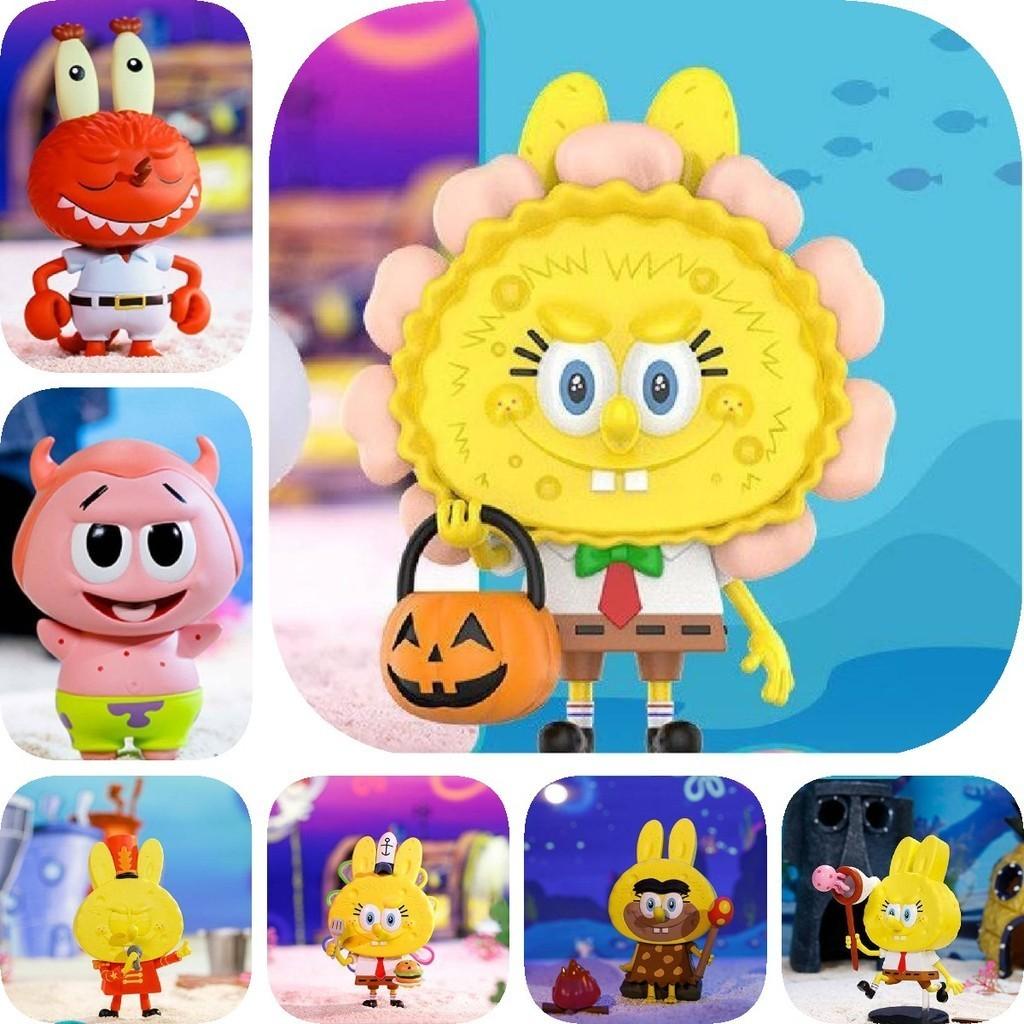 Authentic Popmart Labubu Spongebob Series Collectible Blind Box Trendy Toy